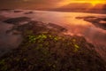 Golden Hazy Sunrise on Florida`s East Coast Royalty Free Stock Photo