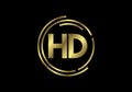 Golden HD Video Resolution Icon Logo, HD Label web button