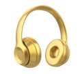 Golden Headphones Isolated