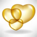 Golden heart balloons