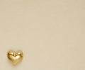 Golden heart brooch. Happy valentines day. Beauty and jewelry concept. Gift for Valentines day. Top view Royalty Free Stock Photo