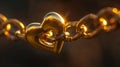 The golden heart chain.AI generated image Royalty Free Stock Photo
