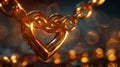 The Golden Heart Chain.AI generated image Royalty Free Stock Photo