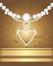 Golden heart with diamonds and strasses Royalty Free Stock Photo