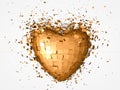 Golden heart explosion Royalty Free Stock Photo