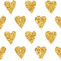 Golden Heart Glitter Background