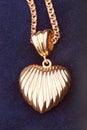 Golden heart necklace Royalty Free Stock Photo