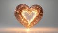 golden heart in the night A fire heart that sparkles with joy Royalty Free Stock Photo