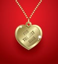 Golden heart pendant