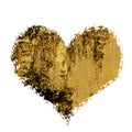 A golden heart, a place for text. Uneven ragged edges, isolated