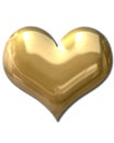 Golden Heart Puffy Royalty Free Stock Photo