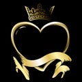 golden heart ring emblem tattoo sticker5 Royalty Free Stock Photo