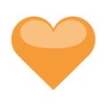 Golden Heart Shape Symbolizing Love and Affection in Digital Vector Design, Simple Icon Isolated on White Royalty Free Stock Photo