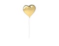 Golden heart shaped balloon. Isolated on white. Clipping path. 3D Rendering. Royalty Free Stock Photo