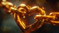 The golden heart chain.AI generated image Royalty Free Stock Photo