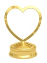 Golden heart shaped prize with blank plate