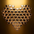 Golden Heart Shaped Wall Art Royalty Free Stock Photo