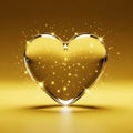 Golden Heart with Sparkles Royalty Free Stock Photo
