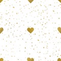 Golden hearts seamless pattern Royalty Free Stock Photo