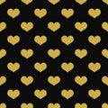 Golden hearts seamless pattern Royalty Free Stock Photo