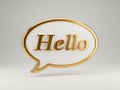 Golden hello bubble Royalty Free Stock Photo