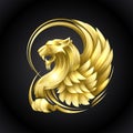 Golden heraldic Griffin Royalty Free Stock Photo