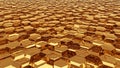 Golden Hexagon Pattern Background - Luxury Geometric Texture Royalty Free Stock Photo