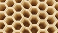 Golden Hexagonal Cells Forming a Wavy, Organic Geometric Pattern Royalty Free Stock Photo