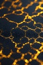 Golden Hexagonal Grid: Abstract Futuristic Tech Pattern, Portrait Images Generative AI Royalty Free Stock Photo