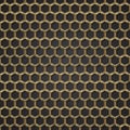 Golden hexagonal structure background