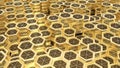 Golden hexagons luxury back intro 3d