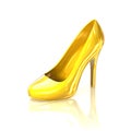 Golden high heel shoe 3d