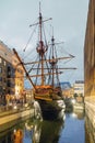 Golden Hind galleon at night, London Royalty Free Stock Photo