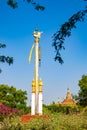 Golden Hintha bird totem pole in Bagan, mayanmar.