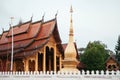 Golden Main hall Vatsensookharam temple - Luang Prabang, Laos Royalty Free Stock Photo