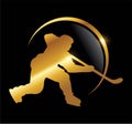 Golden Hockey Logo Vector Illustration