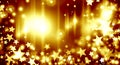 Golden holiday background, Golden stars, bright, holiday, glow, Christmas, party, disco, fun, lights, lighting effect Royalty Free Stock Photo