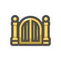 Golden holy gates Vector icon Cartoon illustration Royalty Free Stock Photo