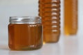 Golden homemade honey, meticulously crafted and beautifully packed in PET and glass bottles