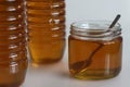 Golden homemade honey, meticulously crafted and beautifully packed in PET and glass bottles