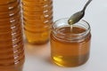 Golden homemade honey, meticulously crafted and beautifully packed in PET and glass bottles