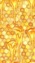 Golden Honey Dripping from Honeycomb Cells Royalty Free Stock Photo