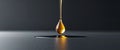Golden Honey Drop on Black Background with Space for Text Royalty Free Stock Photo