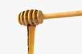 Golden honey drop from honey dipper, 3d rendering Royalty Free Stock Photo