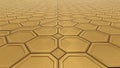Golden Honeycomb Hexagonal Pattern Background Texture - Geometric Luxury Royalty Free Stock Photo