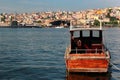 Golden Horn Bay Halic in Istanbul, Turkey, with Rahmi Koc Museum on opposide side of the bay. Royalty Free Stock Photo