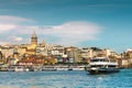 Golden Horn bay and view of Galata Tower in Istanbul, Turkey Royalty Free Stock Photo