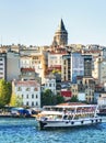 The Golden Horn and Galata district at sunset, Istanbul, Turkey