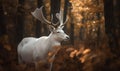 The golden-horned white deer is a sight of pure enchantment in the forest