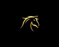 Golden Horse head silhouette Logo Icon Design Royalty Free Stock Photo